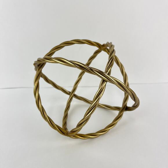 Gold Twisted Rope Sphere Orb Decor - Picture 1 of 4